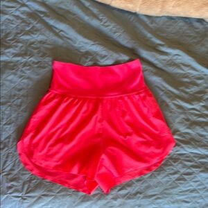 Vitality Hot Pink Athletic Shorts with Elastic Waistband